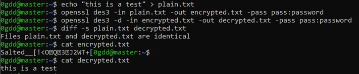 OpenSSL fle encyption and decryption demo
